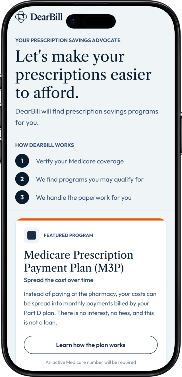 The DearBill app on a phone